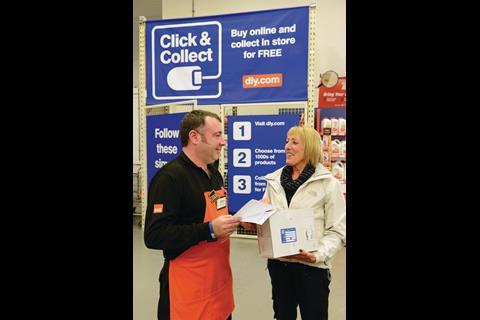 Click-and-collect has been adopted by DIY retailers such as B&Q
